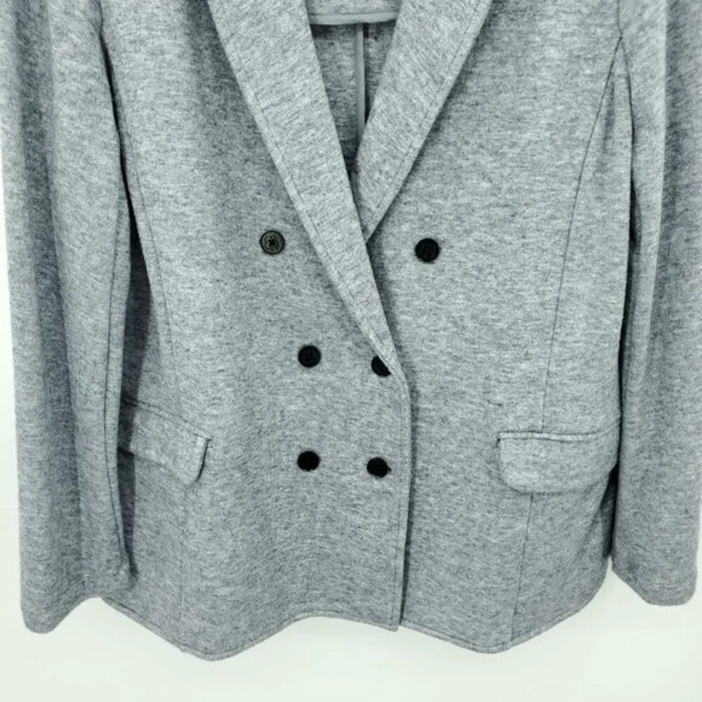 Betabrand LuxeMelange Double Breasted Blazer XL Charcoal Gray